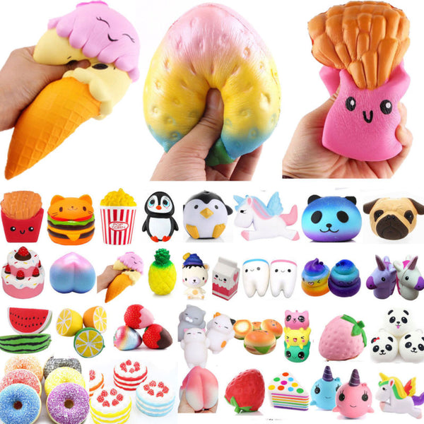 Jumbo Slow Rising Squishies Scented ice cream Coffee cup Strawberry Squishy Squeeze Toy Reliever Stress Gift Mobile Phone Straps