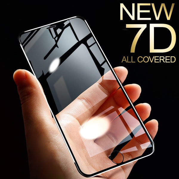 7D Aluminum Alloy Tempered Glass For iPhone 6 6S 7 Plus Full Screen Protector Protective On The For iPhone X 8 5 SE 5S Glass