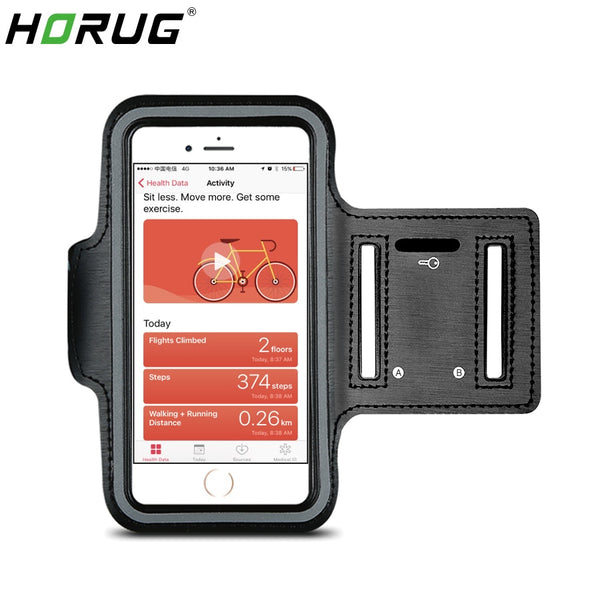 HORUG Waterproof Sports Phone Armband For iPhone xs max Running Armband Case Holder For Phone On Hand Mobile Brassard Telephone