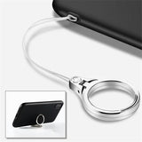 Universal metal Lanyard For Keys Phones Strap for iPhone 7 Plus 8 6S Keycord Lanyards Finger Mobile Holder Stand Accessories