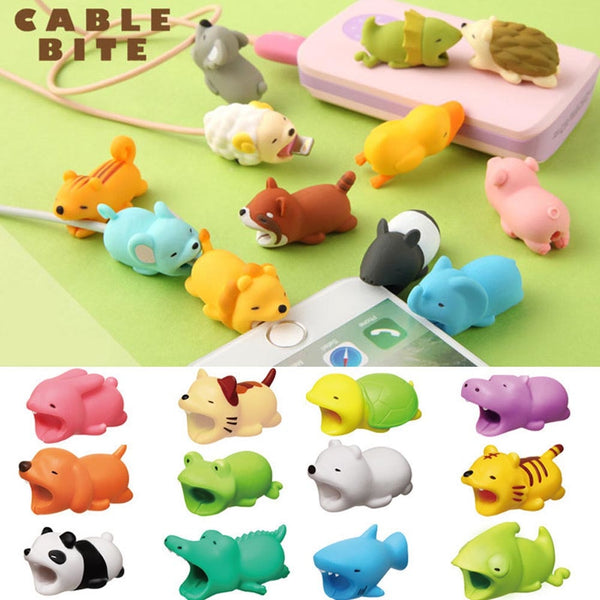 Etmakit Cable Protector Cute Animal Bite Shape Prevents Breakage Cable Protects for iPhone NK-Shopping