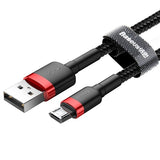 Baseus 1m 2m Micro USB Cable for Xiaomi Redmi Note 5 Pro 4 Reversible Micro USB Charger Data Cable for Samsung S7 Mobile Phone