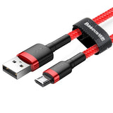 Baseus 1m 2m Micro USB Cable for Xiaomi Redmi Note 5 Pro 4 Reversible Micro USB Charger Data Cable for Samsung S7 Mobile Phone