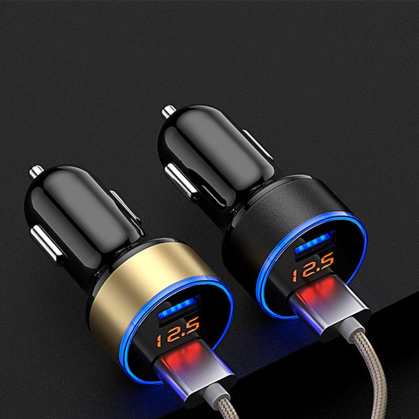 Universal 5V 3.1A Car Charger With LED Display Dual USB Phone Car-Charger for Samsung iPhone X XS  Huawei Xiaomi Charger