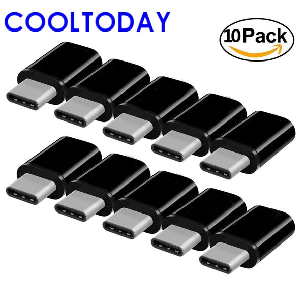 10PCS Type C Adapter Male to Micro USB Female USB C OTG Adapter Support Data Sync Charge Converter For Samsung Note 9 LG Huawei