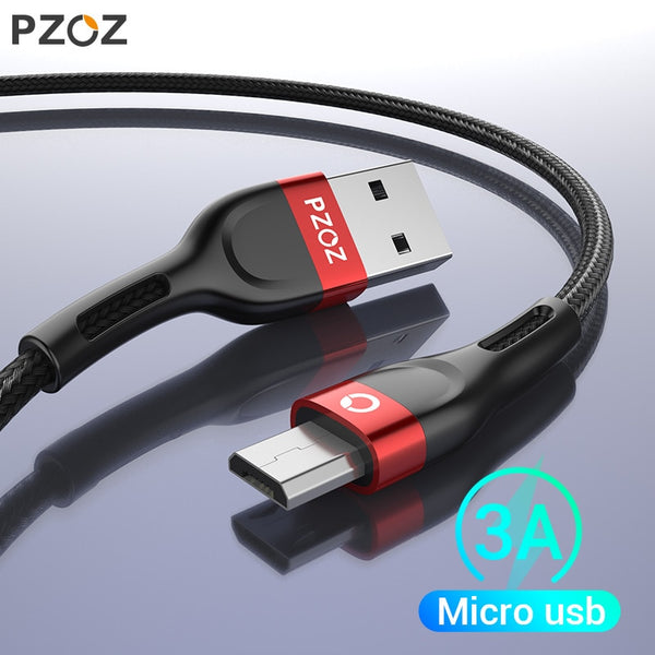 PZOZ Micro USB Cable 3A Fast Charging Microusb Charger Cord For Samsung S7 Xiaomi Redmi Note 5 Pro 4 Tablet Android Phone Micro