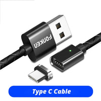FONKEN Magnetic Cable fast charging Magnet Micro USB and Type C Cable Sync Data Phone Cables Quick Charge Magnet Charger Cable