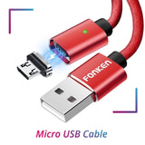 FONKEN Micro USB Magnetic Cable Magnet Quick Charge 3A USB Type C Cables 1m 2m Android Wire Mobile Phone Fast Charging Data Cord