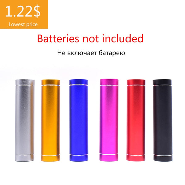 18650 Battery box Portable DIY USB Mobile Power Bank Charger Pack Box Battery Case Multicolor Metal Power Bank Kit Storage Case
