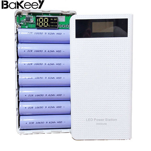 Bakeey Type C 7x18650 DIY Power Bank Box Kit Dual USB DIY Battery Charging Case Fast charger Cover for Samsung Xiaomi 8 huawei