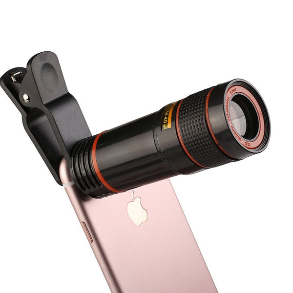 Dropshipping Mobile Phone Camera Lens 12X Zoom Telephoto Lens External Telescope With Universal Clip for Smartphone