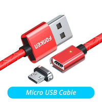 FONKEN Micro USB Cable Magnetic Cable 3A Fast Charge 1m 2m Android Mobile Quick Charging Magnet Cord Dust Plug Phone Data Cord