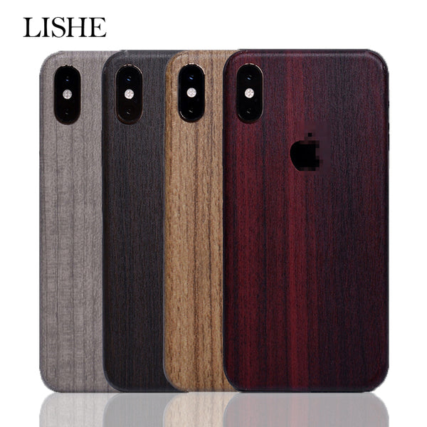 Wooden Grain Vintage Stickers For iPhone 6 6S 7 8 Plus X XR Xs Max 5S SE Sandalwood Teak PVC Adhesive Back Protective Film Skins