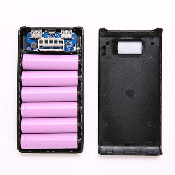 DIY 18650 Power Bank Box Plastic Shell Case Type C Micro Double USB Port Display Powerbank Box Powerbank  no Battery Holder