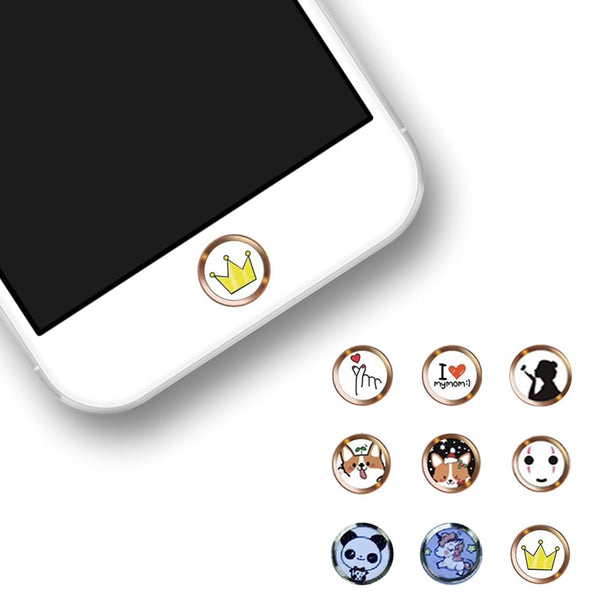 Cartoon cute Touch ID Home Button Sticker For iPhone 5 5S SE 6 6S 7 8 Plus For Ipad air 2 mini Fingerprint Identification Keypad