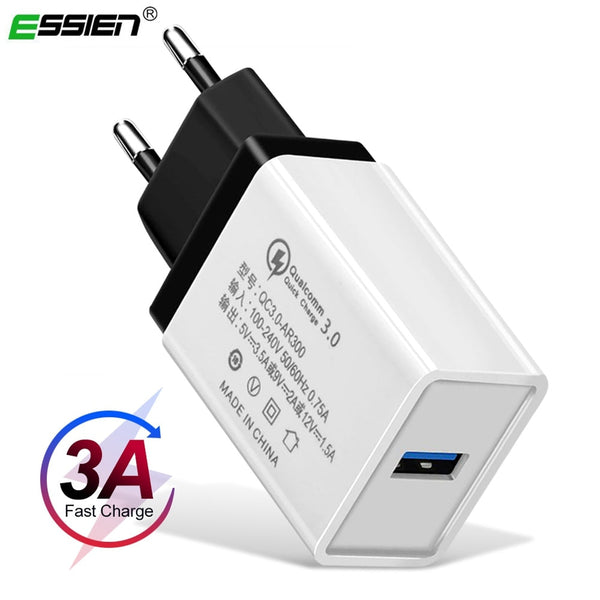 ESSIEN Universal 5V 3.5A Quick Charger 3.0 Fast Charger USB Wall Charger for iphone X/8/7/7S/6/6S/5s/5c/SE for Samsung S8/Note8