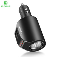 FLOVEME Dual USB Car Charger Digital Display Cigarette Lighter 5V 3.1A Tablet GPS Adapter Charger For Xiaomi iPhone Car-Charger