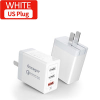 Essager USB Charger QC3.0 30W Quick Charge 3.0 Wall Charger For iPhone Xiaomi Samsung Fast Charger Mobile Phone Charger Adapter