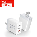 Essager USB Charger QC3.0 30W Quick Charge 3.0 Wall Charger For iPhone Xiaomi Samsung Fast Charger Mobile Phone Charger Adapter