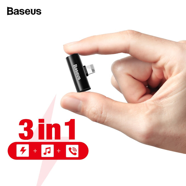 Baseus Audio Aux Adapter For iPhone Xs Max Xr X 8 7 Plus Earphone Headphone Connector OTG Cable For Lightning Splitter Converter