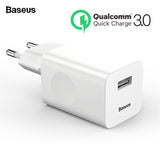 Baseus 24W Quick Charge 3.0 USB Charger QC3.0 Wall Mobile Phone Charger for iPhone X Xiaomi Mi 9 Tablet iPad EU QC Fast Charging