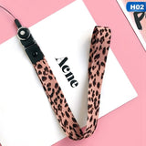 Leopard print Phone holder Key Lanyard Cheetah ID Badge Holders Animal Phone Neck Straps with Keyring