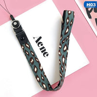 Leopard print Phone holder Key Lanyard Cheetah ID Badge Holders Animal Phone Neck Straps with Keyring