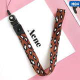 Leopard print Phone holder Key Lanyard Cheetah ID Badge Holders Animal Phone Neck Straps with Keyring