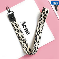 Leopard print Phone holder Key Lanyard Cheetah ID Badge Holders Animal Phone Neck Straps with Keyring