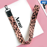 Leopard print Phone holder Key Lanyard Cheetah ID Badge Holders Animal Phone Neck Straps with Keyring