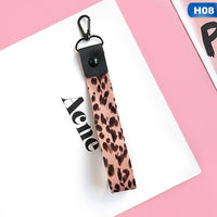 Leopard print Phone holder Key Lanyard Cheetah ID Badge Holders Animal Phone Neck Straps with Keyring