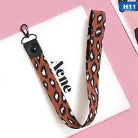 Leopard print Phone holder Key Lanyard Cheetah ID Badge Holders Animal Phone Neck Straps with Keyring