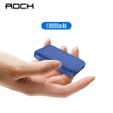 ROCK Mini Power Bank 10000mAh External Battery Charger Portable Charger Dual USB Powerbank for iphone X Samsung Xiaomi