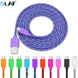 OLAF Nylon Braided Micro USB Cable 1m/2m/3m Data Sync USB Charger Cable For Samsung HTC LG huawei xiaomi Android Phone Cables