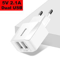 Baseus 5V 2.1A Dual USB Charger For Phone Fast Charging Charger Portable EU Plug Travel Adapter Wall charger for iPhone samsung