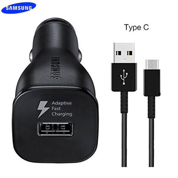 Original Samsung Adaptive Fast Car Charger USB Quick Adapter USB 3.1 Type C Cable For Galaxy S8 S9 S10 Plus Note 8 9 A5 A7 2017