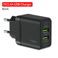 TOPK B244 Quick Charge 3.0 18W USB Charger for iPhone Xs X 8 7 Fast Phone Charger for Samsung Xiaomi Huawei Wall Charger EU