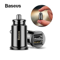 Baseus Mini USB Car Charger For iPhone X Xs Max 8 7 6 Xiaomi Redmi Note 7 Dual USB Car Phone Charger Dual USB Car Phone Charger