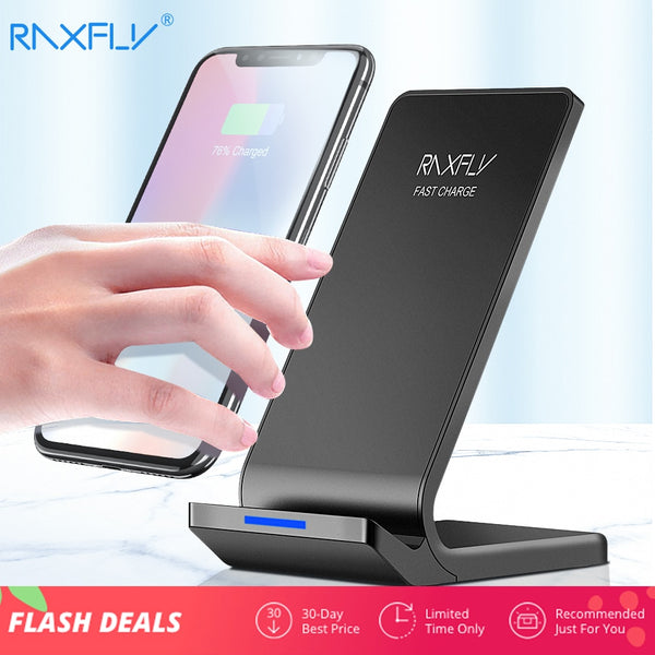 RAXFLY 10W Wireless Charger For iPhone XS Max XR X 8 Plus Fast Charging For Samsung S9 S8 Plus Note 9 8 Phone Wireless Charger