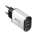 OLAF USB Charger Dual Ports EU 5V 2A Travel Wall Adapter Mobile Phone Micro Data Charging For iphone Samsung Xiaomi Huawei LG