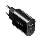 OLAF USB Charger Dual Ports EU 5V 2A Travel Wall Adapter Mobile Phone Micro Data Charging For iphone Samsung Xiaomi Huawei LG