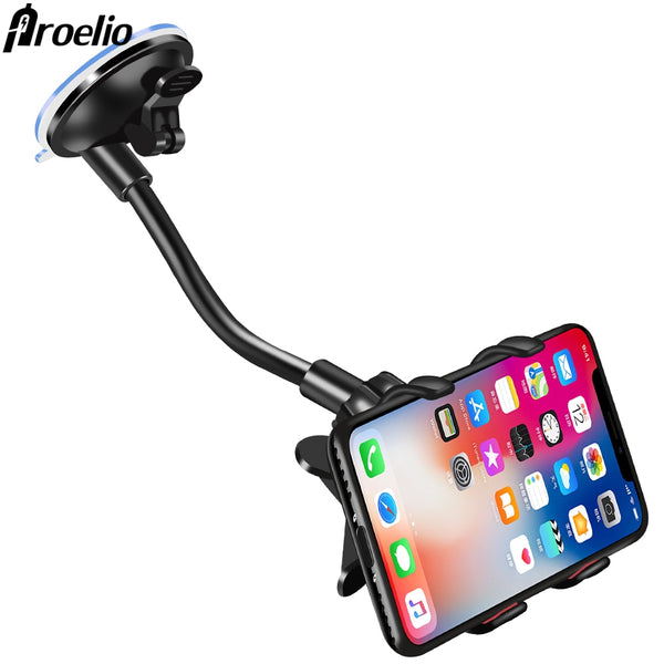 Proelio Phone Car Holder Flexible 360 Degree Rotation Car Mount Mobile Phone Holder For Smartphone Car Phone Holder Support GPS
