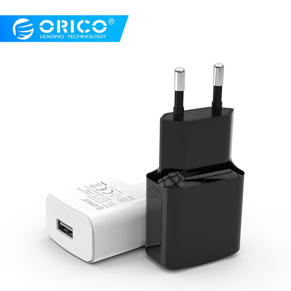 ORICO Travel USB Charger 5V2A 5V1A EU Plug Mini Charger Adapter Smart Charger for Mobile Phone Tablet WHA-1U