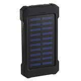 Solar Power Bank Waterproof 30000mAh Solar Charger 2 USB Ports External Charger Powerbank for Xiaomi Smartphone with LED Light