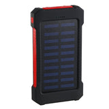 Solar Power Bank Waterproof 30000mAh Solar Charger 2 USB Ports External Charger Powerbank for Xiaomi Smartphone with LED Light