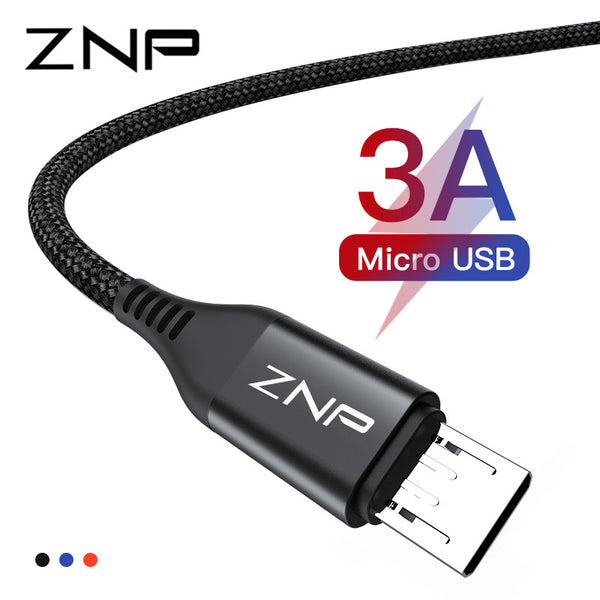 ZNP Micro USB Cable 3A Fast Charging Microusb Charger Cord For Samsung Xiaomi Redmi Note 5 Pro Honor Tablet Android Phone Micro