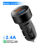 Rocketek mini Dual USB QC3.0 Car Charger 3.1A 5V LCD Display Universal Phone Car-Charger for Xiaomi Samsung S8 iPhone X 8 Plus