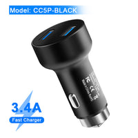 Rocketek mini Dual USB QC3.0 Car Charger 3.1A 5V LCD Display Universal Phone Car-Charger for Xiaomi Samsung S8 iPhone X 8 Plus