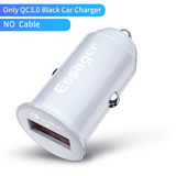 Essager Mini USB Car Charger Quick Charge 3.0 QC3.0 2.0 For Samsung Xiaomi mi9 Fast Charging Car For iPhone Mobile Phone Charger