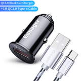 Essager Mini USB Car Charger Quick Charge 3.0 QC3.0 2.0 For Samsung Xiaomi mi9 Fast Charging Car For iPhone Mobile Phone Charger